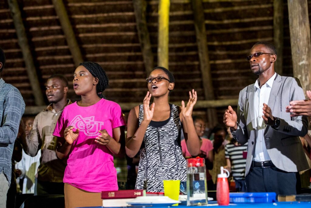 Students in worship